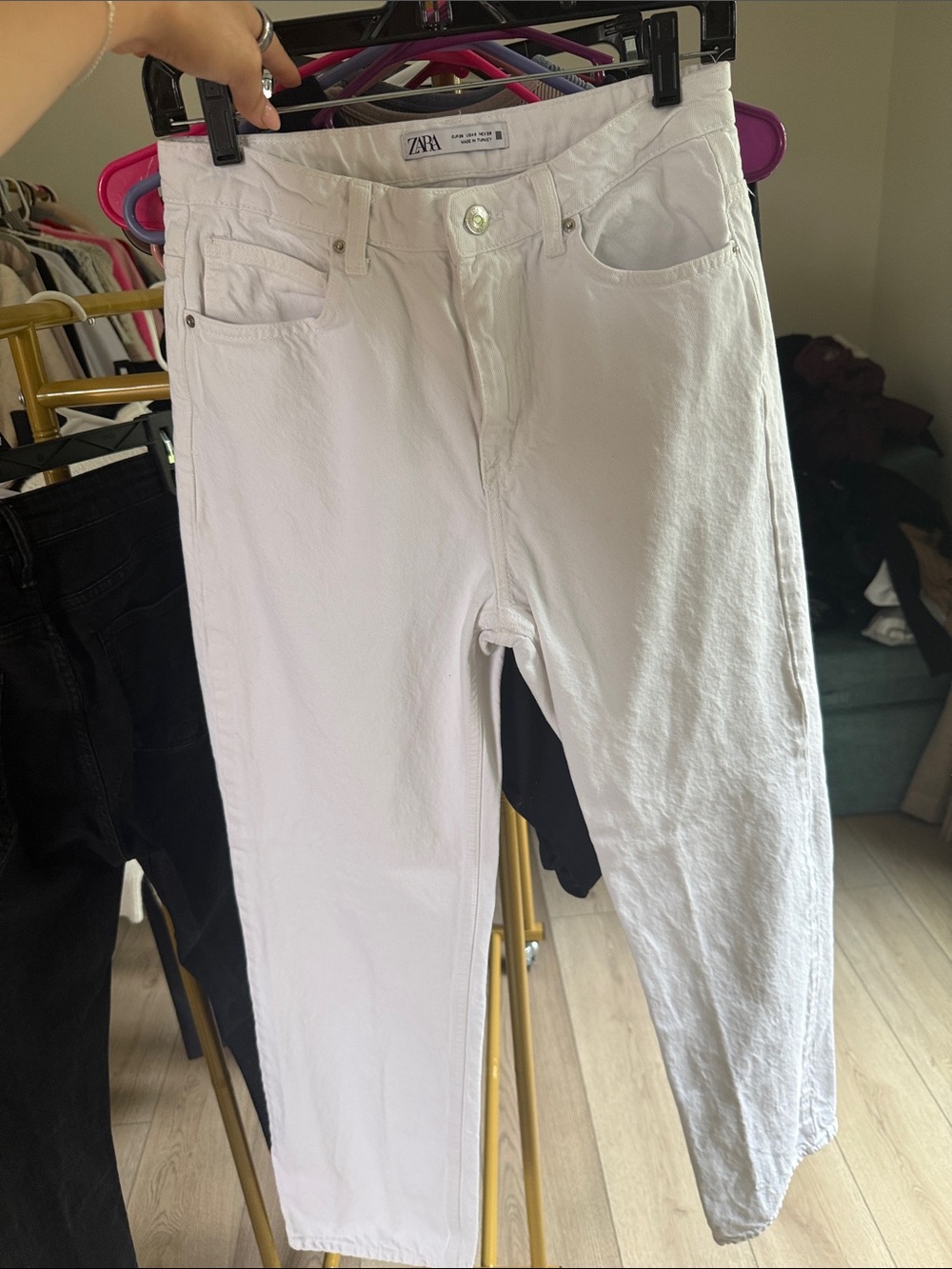 Zara White High Rise Women's Jeans